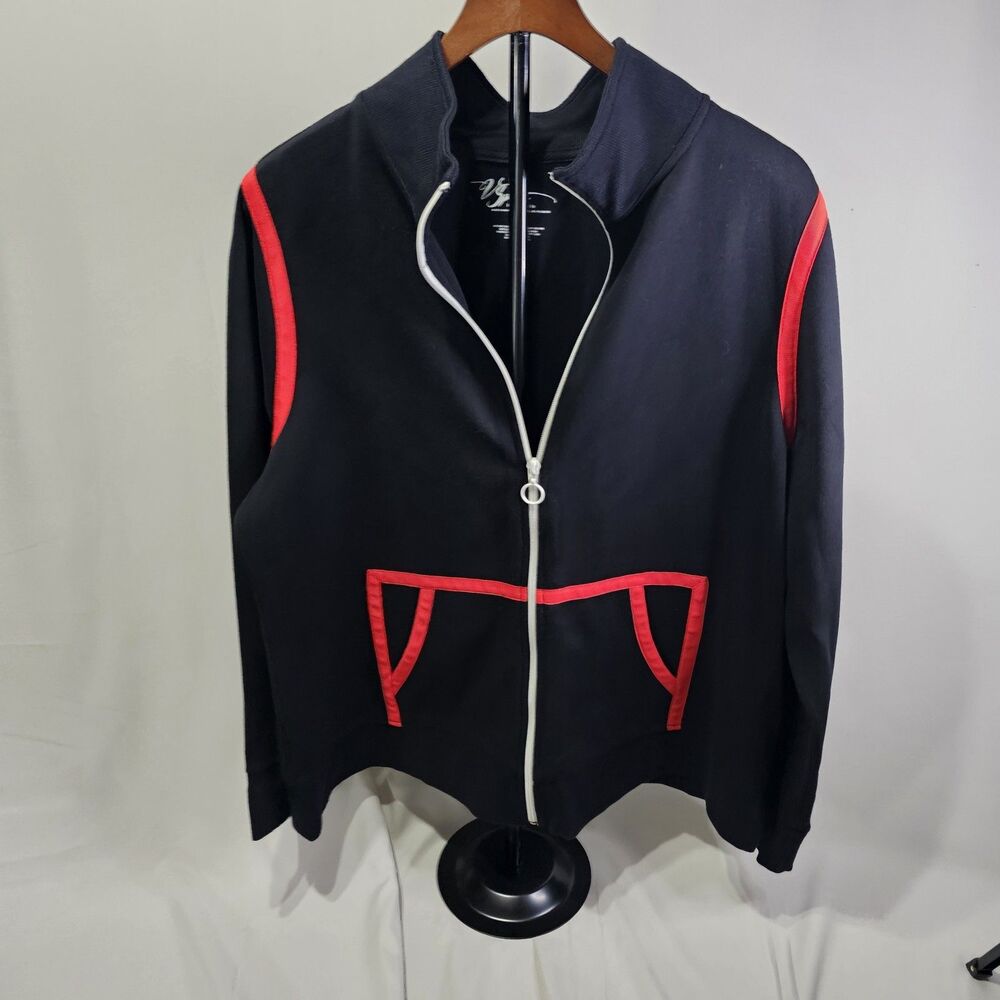 Venezia Track Full Zip Jacket Size 18/20 Womens Black/Red